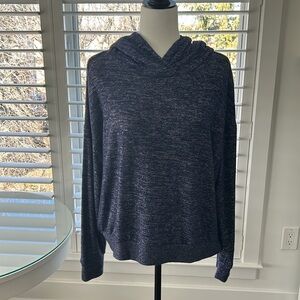 GAP Women's Large Pullover Purple Blue Grey Marbled Hoodie, Supersoft